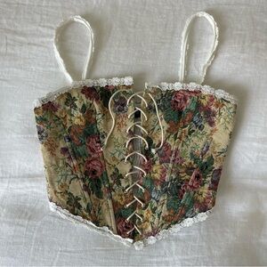 Floral lace up corset